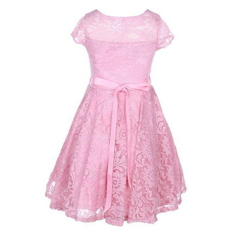 Just Kids - Little Girls Dusty Rose Lace Stone Belt Special Occasion ...