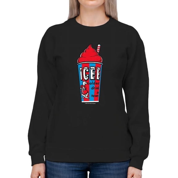 Classic Cup Design - Retro ICEE 'Coldest Drink In Town' Sweatshirt Women's