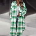 thumbnail image 5 of LIaqionyy Women's Plaid Long Shirt Jacket Shacket Button down Casual Collared Jackets Coats with Pocket, 5 of 6