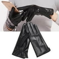 thumbnail image 4 of Mode Femmes Hiver Chaud Gants PU Cuir Femmes Tactile Route Douce Doublée pour la Course à Pied, 4 of 8