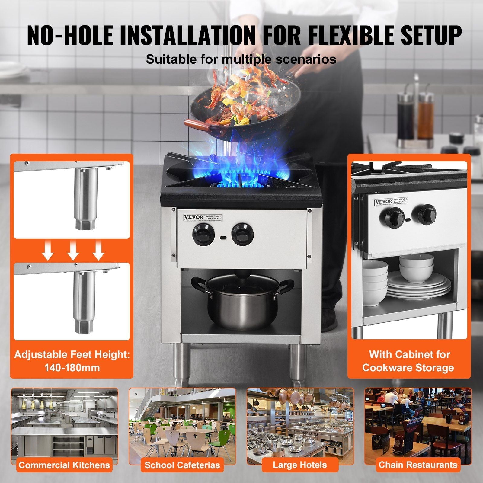 Commercial Gas Range Stove 1 Burner Countertop Cooking Hot Plate Kitchen