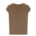thumbnail image 4 of Patlollav Womens Solid Color Cap Sleeve Blouses T-Shirt Loose Fit Basic Shirts Tank Tops, 4 of 6