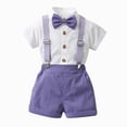 thumbnail image 2 of 4-5 Years Toddler Kids Boys Gentleman Outfit Suits Infant Boys Short Pants Set Short Sleeve Shirt with Suspender Strap Shorts 18 24 Months 2T 3T 4T 5T 6T Kids Gentleman Outfits,Blue, 2 of 7