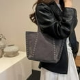 thumbnail image 4 of SPEKSEE Women Faux Suede Rivet Tote Bag Solid Color Shoulder Bag Underarm Bag Handbag Large Capacity for Daily Travel, 4 of 18