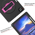 thumbnail image 5 of Dteck iPad Pro 12.9 inch Case 2022/2021/2020/2018, Shockproof Protective Case with 360 Rotating Hand Strap Stand Shoulder Strap Sturdy Rugged Case for iPad Pro 6th/5th/4th/3rd Gen 12.9", Black+Rose, 5 of 8