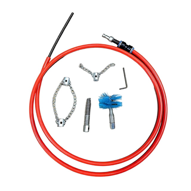 Luzkey Rotary Cable Sewer Dredge Shaft Sewer Descaling Chain Dredging Drain Cleaning Machine Replacement PVC Tube Maintenance Tool 500cm