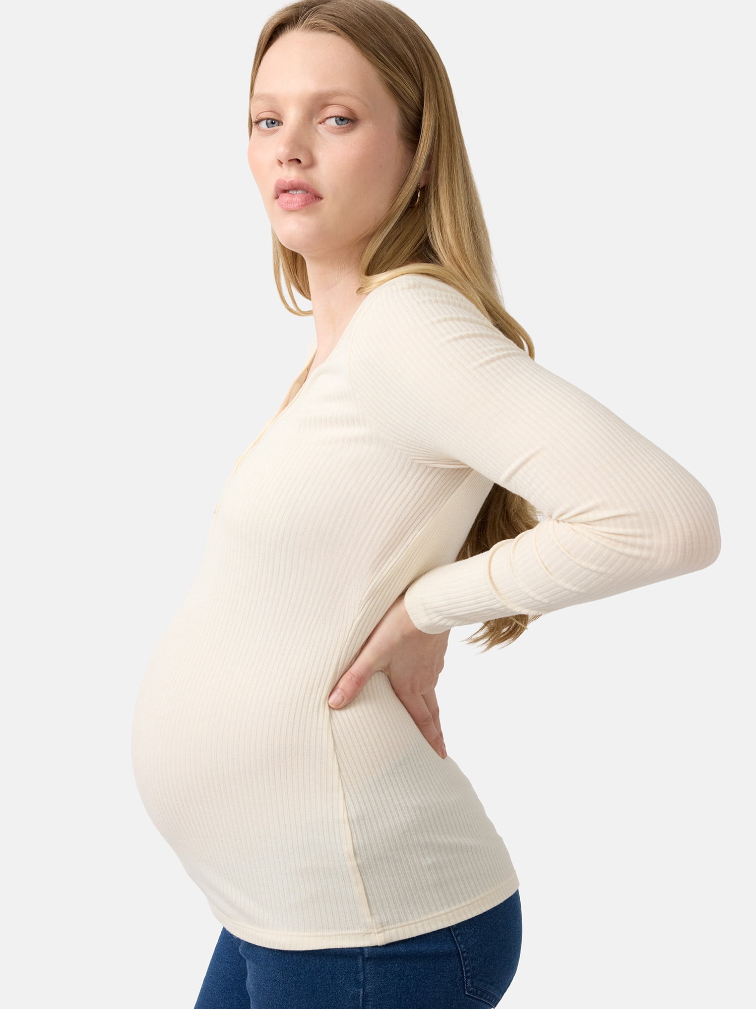 Ingrid & Isabel For Every Belly Women's Maternity Henley Shirt, Sizes S-XXL
