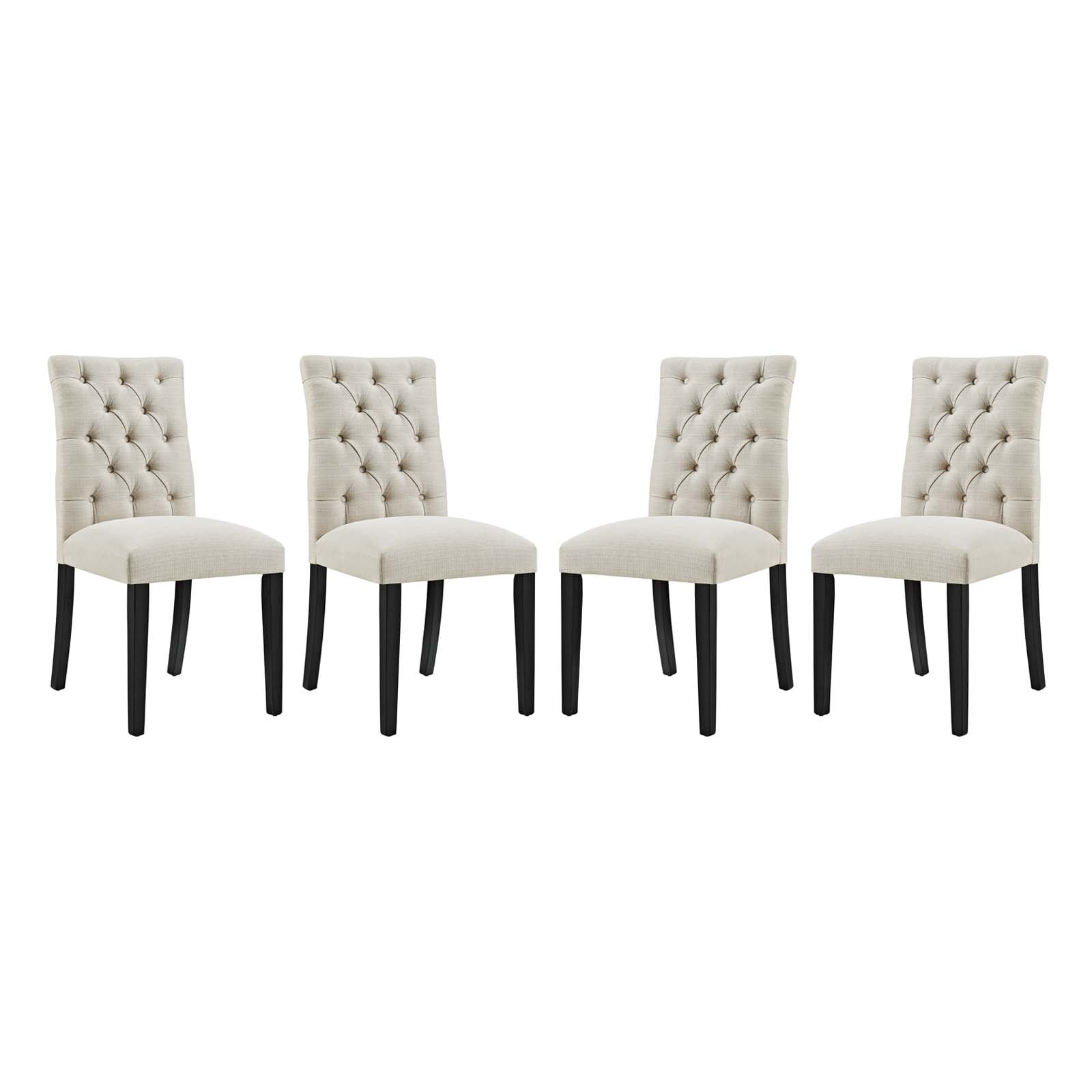 Elegant Duchess Beige Tufted Dining Chair Set of 4