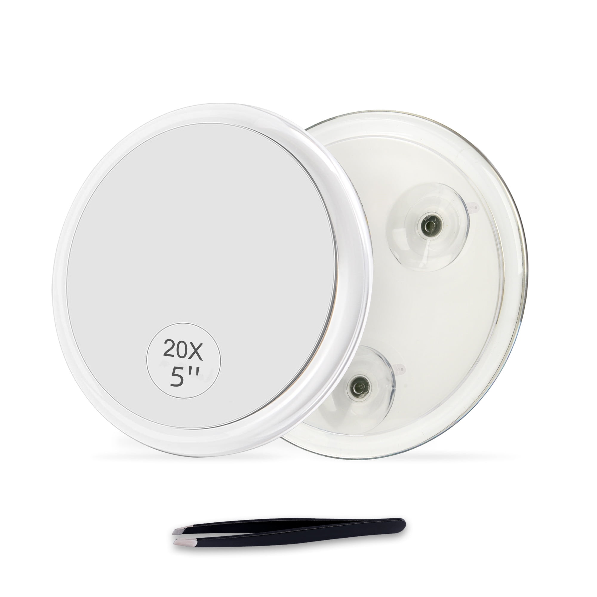 Mirror Suction Cups, 5'' 20X Magnified Travel Mirror Set,with Suction