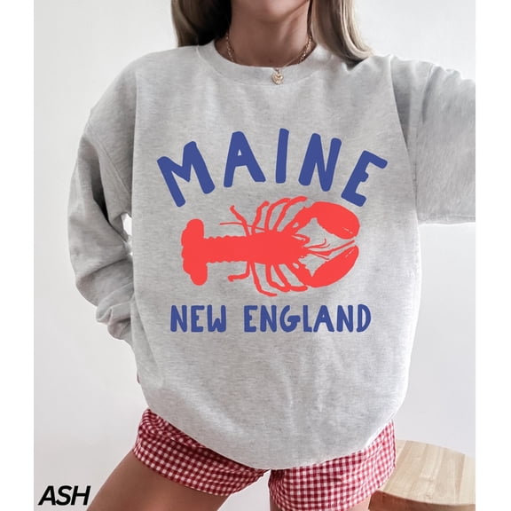 Maine Sweatshirt, Lobster Sweatshirt, Maine New England Shirt, Fisherman Aesthetic, Coastal Sweatshirt, Beach Shirt, Travel Lover Tshirt All Size S-5XL