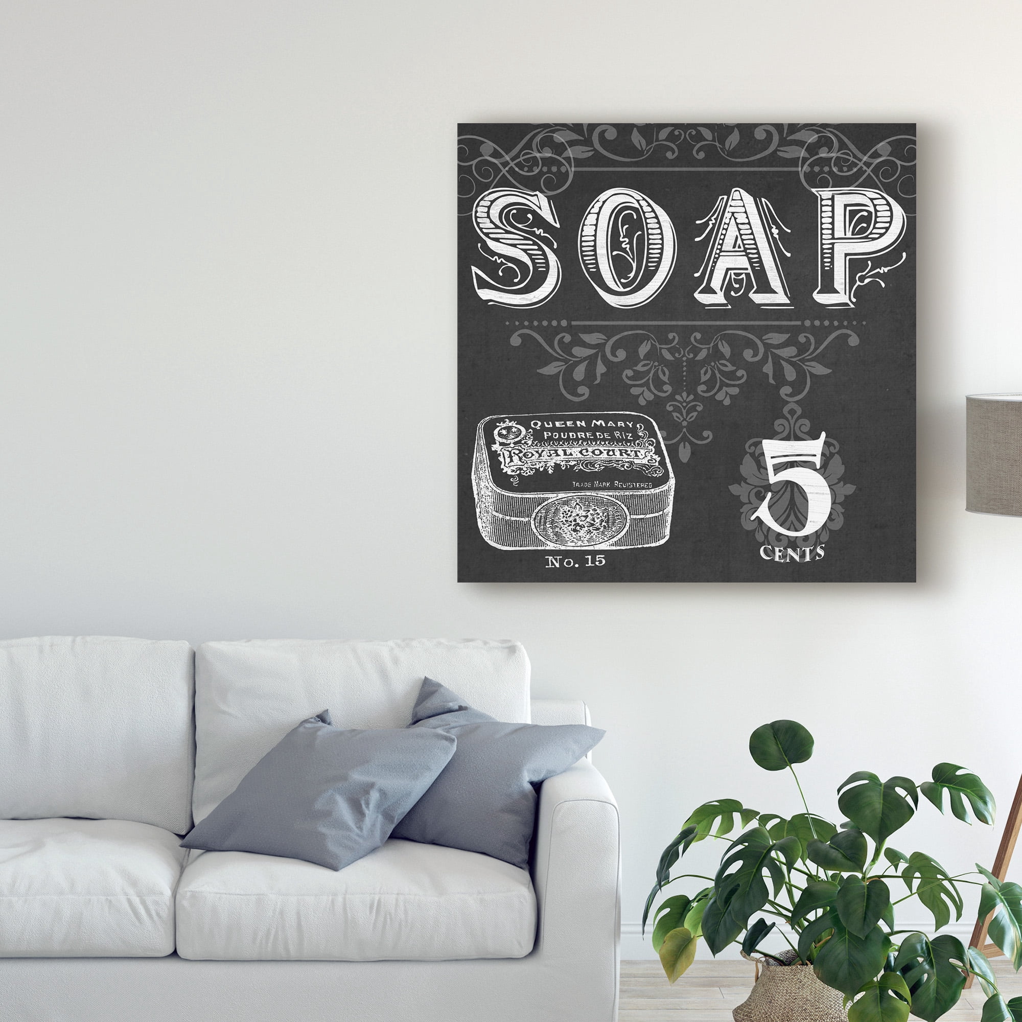 Trademark Fine Art 'Chalkboard Bath Signs I' Canvas Art by June Erica Vess