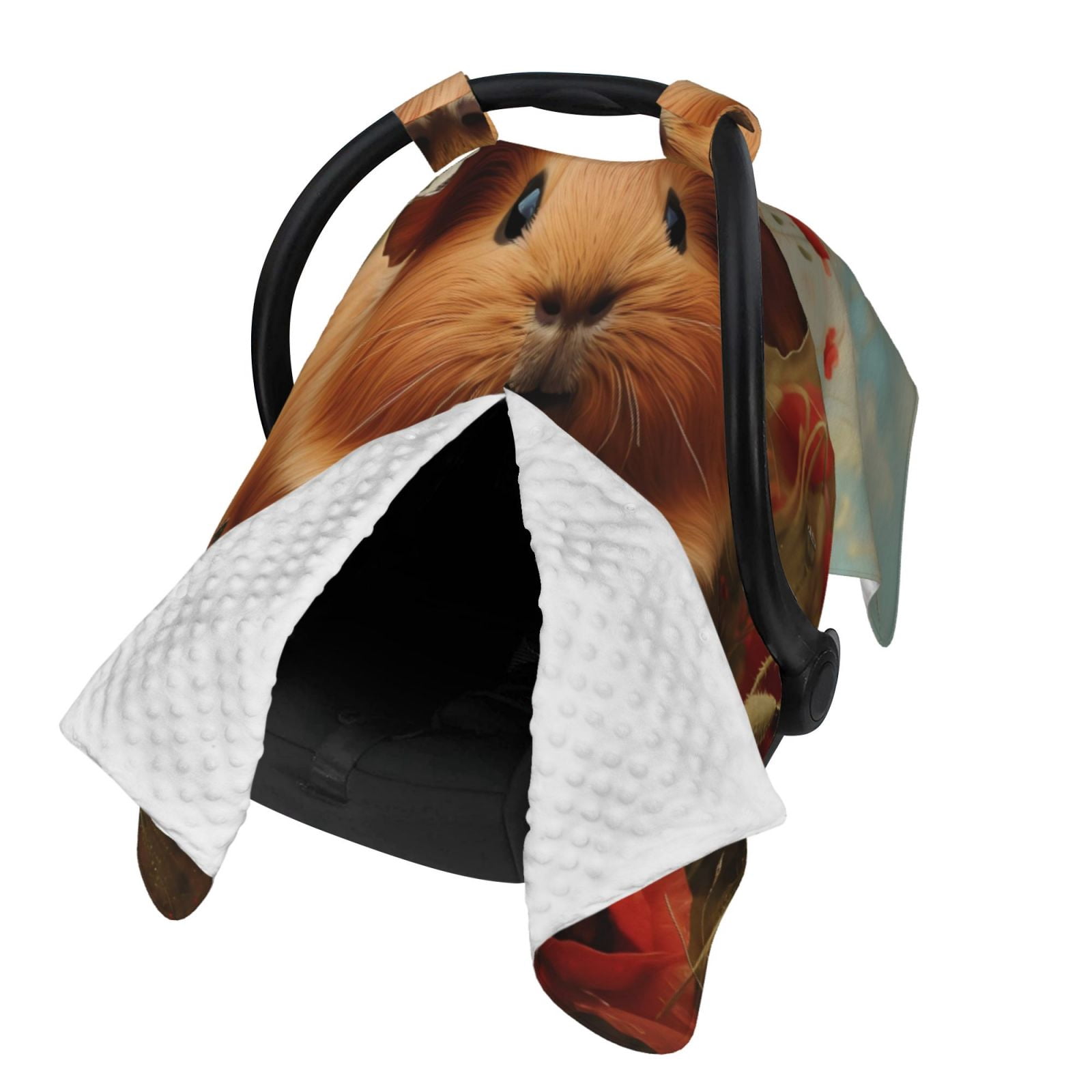 Naloa Rose Cute Guinea Pig Baby Car Seat Cover, Breathable Baby Carrier Cover, Multiuse Baby Carrier Cover & Nursing Breastfeeding Cover
