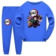 thumbnail image 1 of Conjunto de pijamas de dibujos animados para niños y niñas, ropa de dormir informal de manga larga, con diseño de Demon Slayer, para primavera, 1 of 4