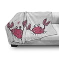 thumbnail image 3 of Saying Soft Flannel Fleece Throw Blanket, Funky Cartoon Illustration of Tiny Crab Couple with Be Mine Message, Cozy Plush for Indoor and Outdoor Use, 50" x 70", Magenta Pale Pink Black, by Ambesonne, 3 of 6