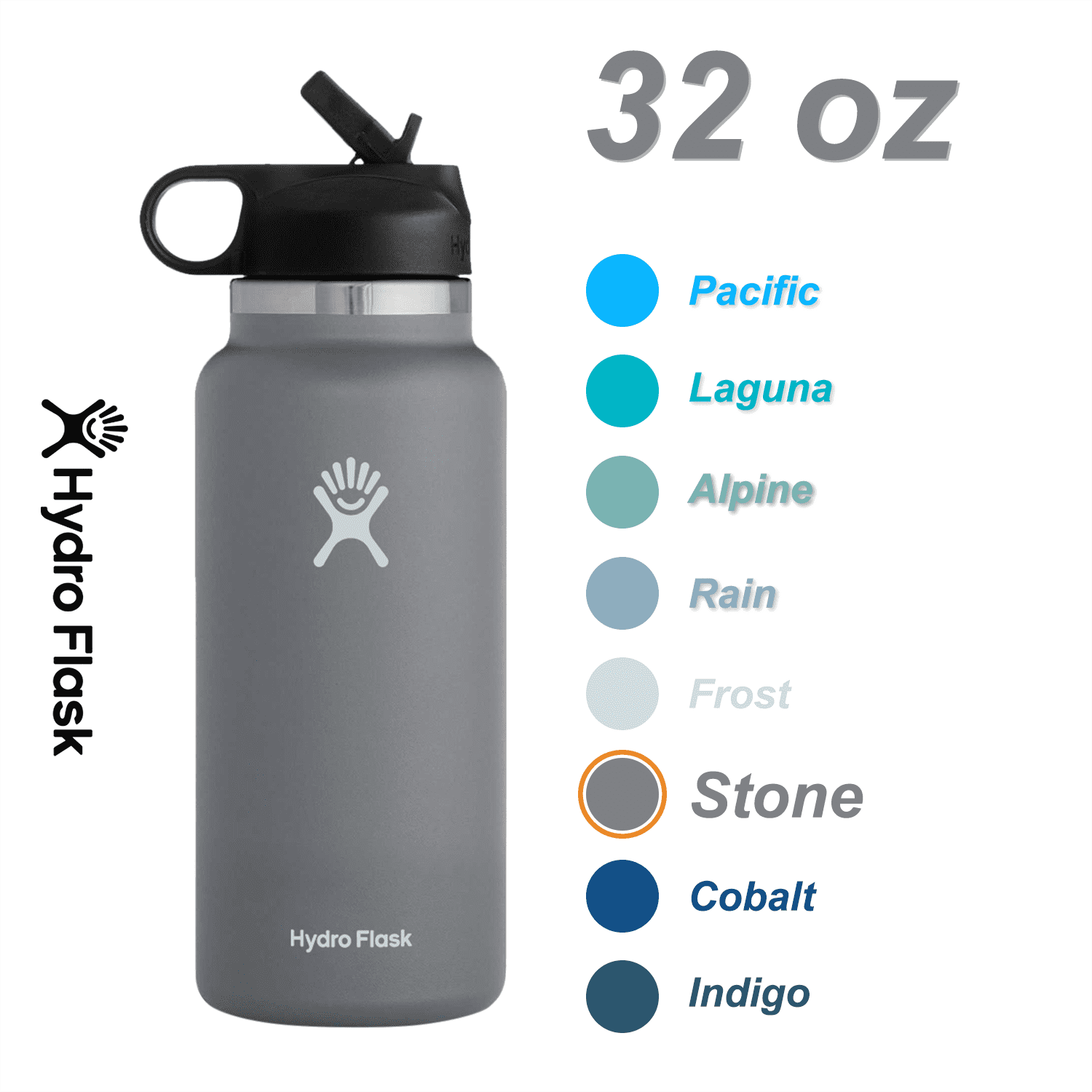 Hydro Flask W32BSW454 Wide Mouth Water Bottle with Straw