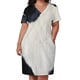 thumbnail image 2 of Vestido de fiesta holgado de piel de vaca sintética para mujer vestidos largos de manga larga con bolsillo blanco y negro, 2 of 6