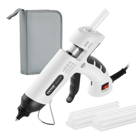 Fast Heating Dual Power Glue Gun (60W/100W) with 20 Premium Sticks, Portable Craft Glue Gun for Home Repairs & DIY, White