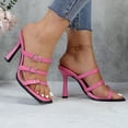 thumbnail image 4 of COM STAR Women’s High Heel Sandals Strappy Square Toe Stiletto Heels Open Toe Dress Shoes Adjustable Buckle Heels for Party Wedding Evenin, 4 of 9