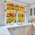 thumbnail image 2 of Sunflower Kitchen Curtains Oil Painting Window Curtains Valance and Tier Set 36 Inch, Summer Yellow Rod Pocket Short Tier Curtain for Bedroom Living Room, Abstract Small Cafe Kitchen Decor, 2 of 5