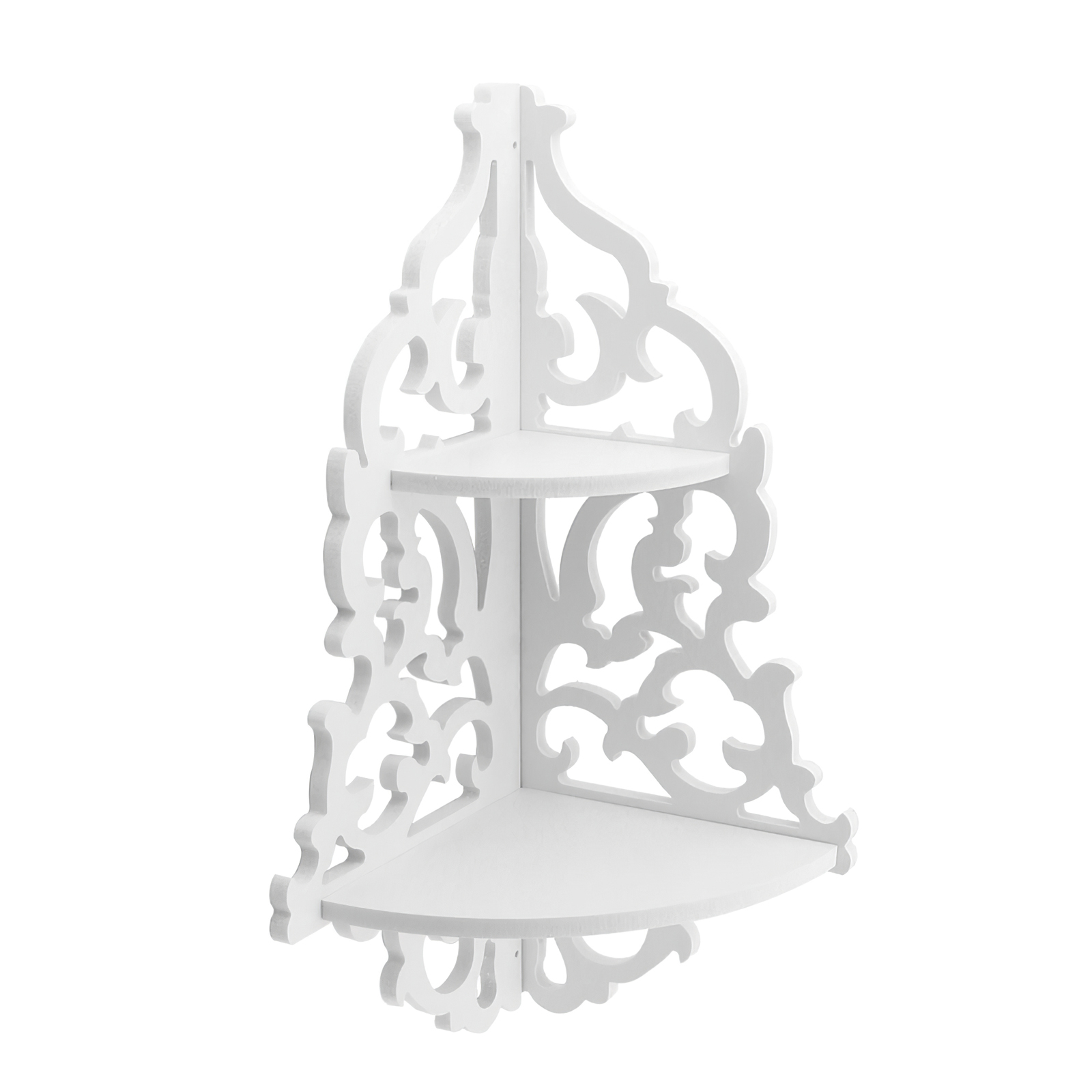European Pastoral Style Wall Shelf Corner White Filigree Style