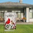 thumbnail image 3 of JOOCAR Hello Winter Cardinal Birds on Snowy Branches Linen Garden Flag for Winter Christmas Home Outdoor Garden Yard Door Decor 12x18 inch, 3 of 5