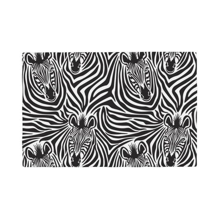 

Placemats Set of 4 Zebra Couple cute print Heat Resistant Non - Slip Place mats Waterproof table mat for Kitchen Dining-6片装