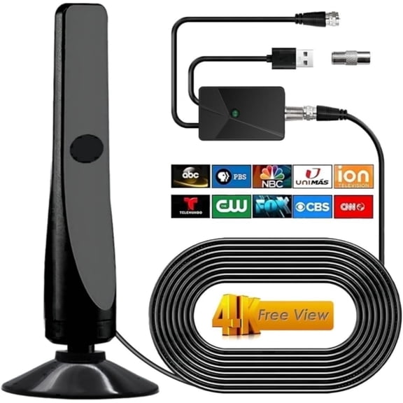 Digital TV Antennas for Free Channels, TV Antenna for Smart TV Indoor/Outdoor, Long Range Reception Antenna for TV with Amplifier Signal Booster, Supports 4K 1080p VHF UHF All TV for Local Channels