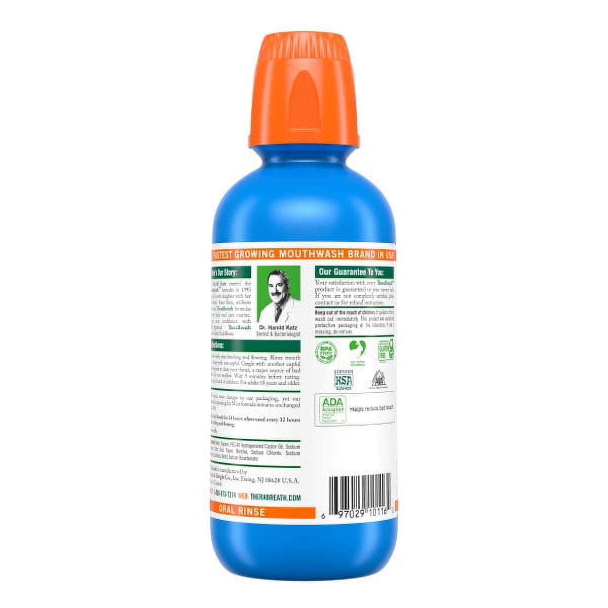 TheraBreath Fresh Breath Mouthwash, Alcohol-Free Oral Rinse, Icy Mint, 16 fl oz - 5 Pack