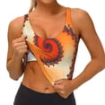 thumbnail image 4 of Lsque Orange Rotating Printed Women'S Sports Bra, Compression, Moisture Wicking, High-Impact Sports Bra For Women,Supportive sports bra-X-Large, 4 of 9