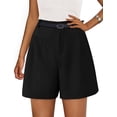 thumbnail image 1 of Shorts PRETTYGARDEN 2025 Verano Tiro Alto Pierna Ancha Negro S, 1 of 5