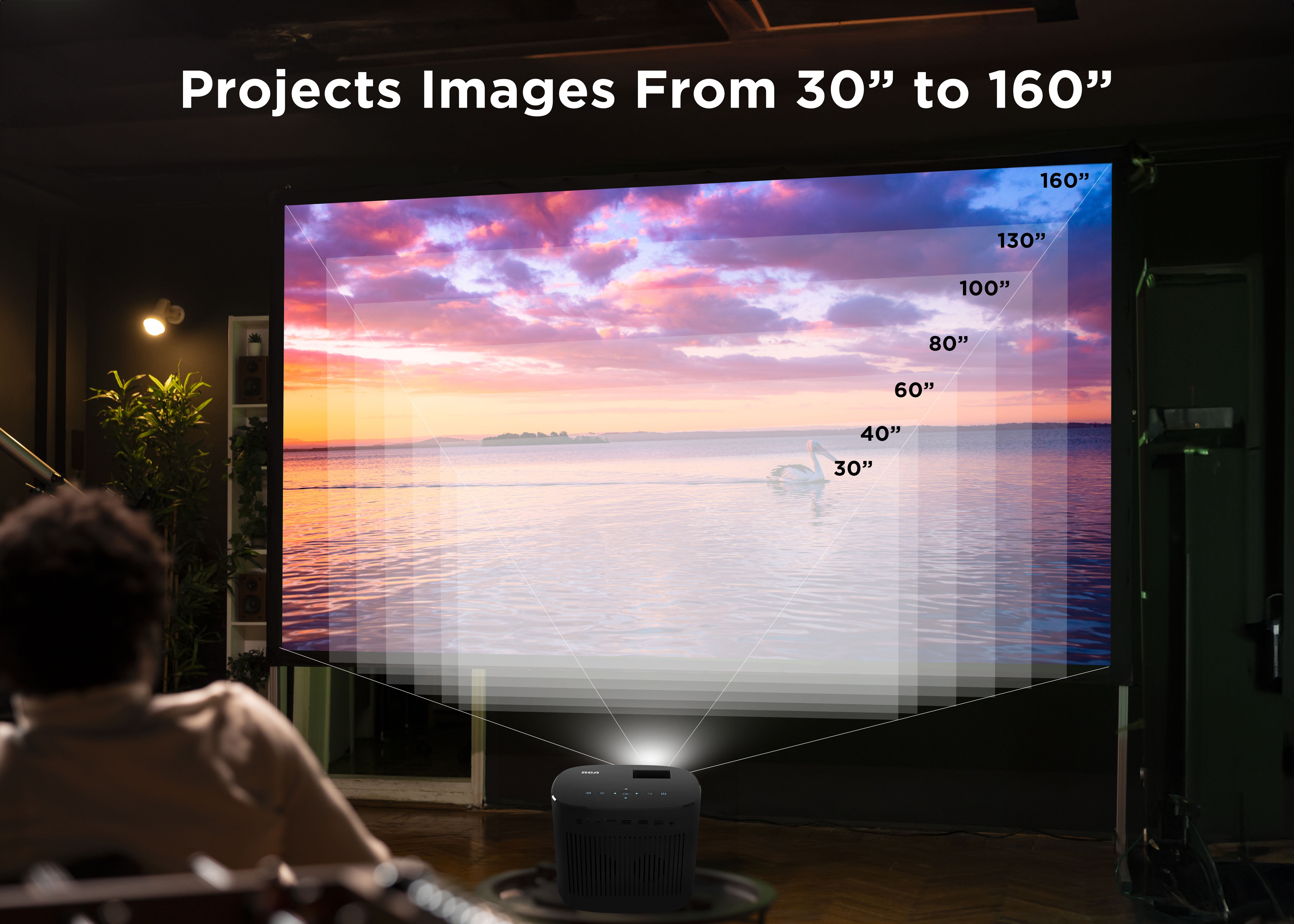 RCA Home Theater Projector RPJ181, 720P, Aspect Ratio 16:9/4:3, 120 ANSI Lumens