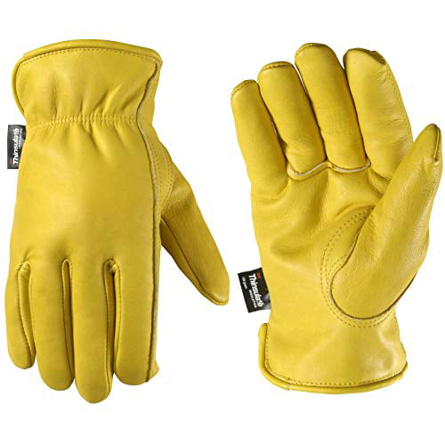 1 PAIR OF FLEECE LINED LEATHER LORRY DRIVERS WORK WINTER GLOVES DIY TOOLS 