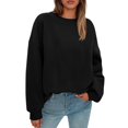 thumbnail image 2 of Oversized Sweatshirts Hoodies Fleece Crewneck Sweaters Womens Casual Tops Comfy Fall Fashion Outfits Winter Clothes 2026 Black M, 2 of 6