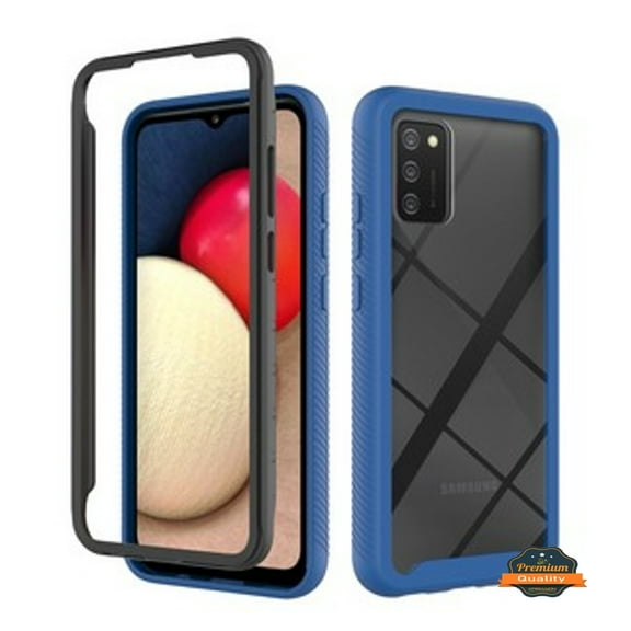 For Samsung Galaxy A23 5G Full Body Armor Slim Hybrid Double Layer Hard PC   TPU Transparent Back Rugged Shockproof Phone Case Cover by Xpression - Clear / Blue