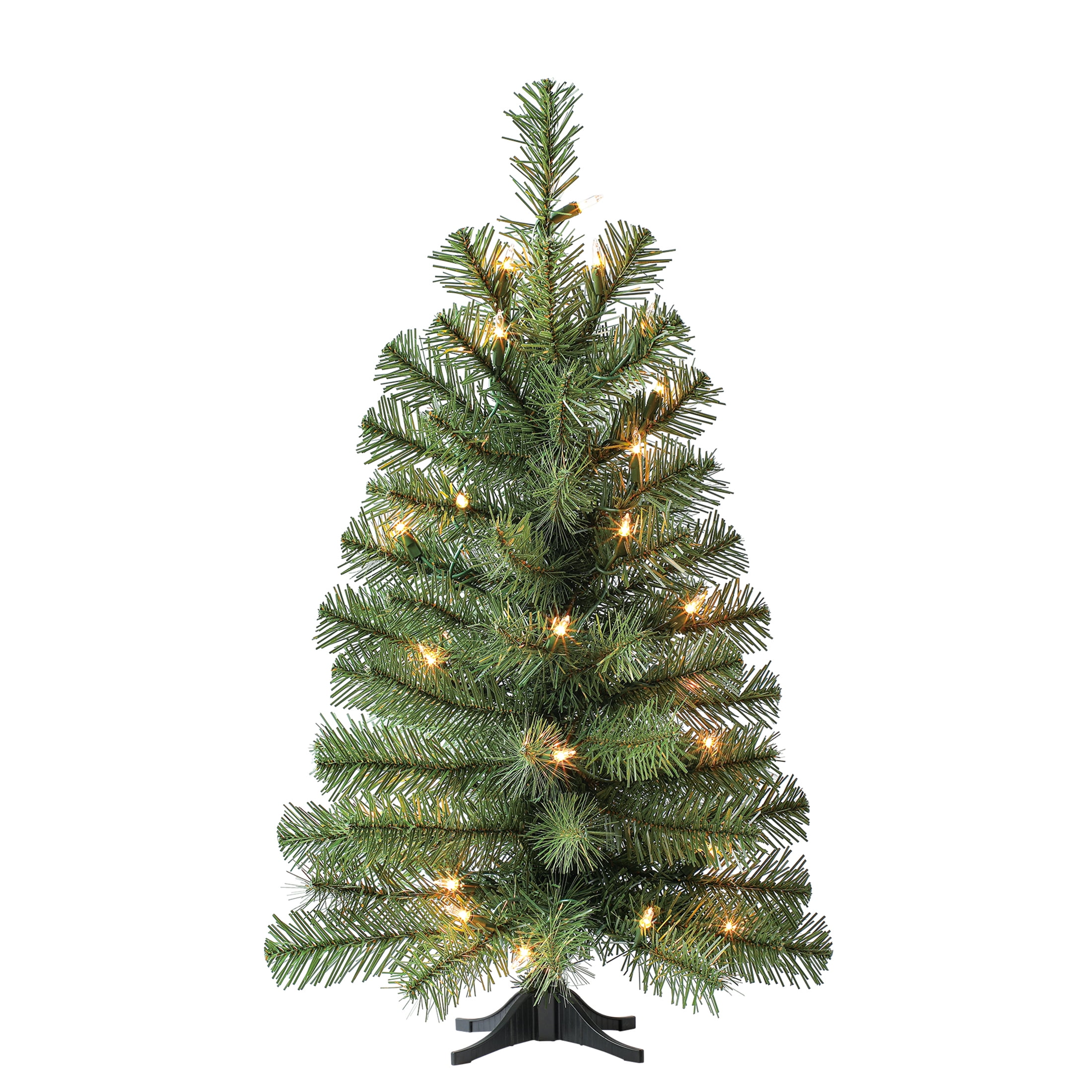 Holiday Time Prelit 35 Clear Incandescent Lights, Noble Green Spruce Artificial Christmas Tree, 24"