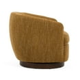 thumbnail image 4 of Benjara Reno Windy 34 Inch Swivel Accent Chair, Yellow Polyester, Wood Base, 4 of 5
