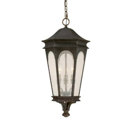 Capital Lighting 9386OB Hanging Lantern with Seeded Glass Shades, Old Bronze Finish