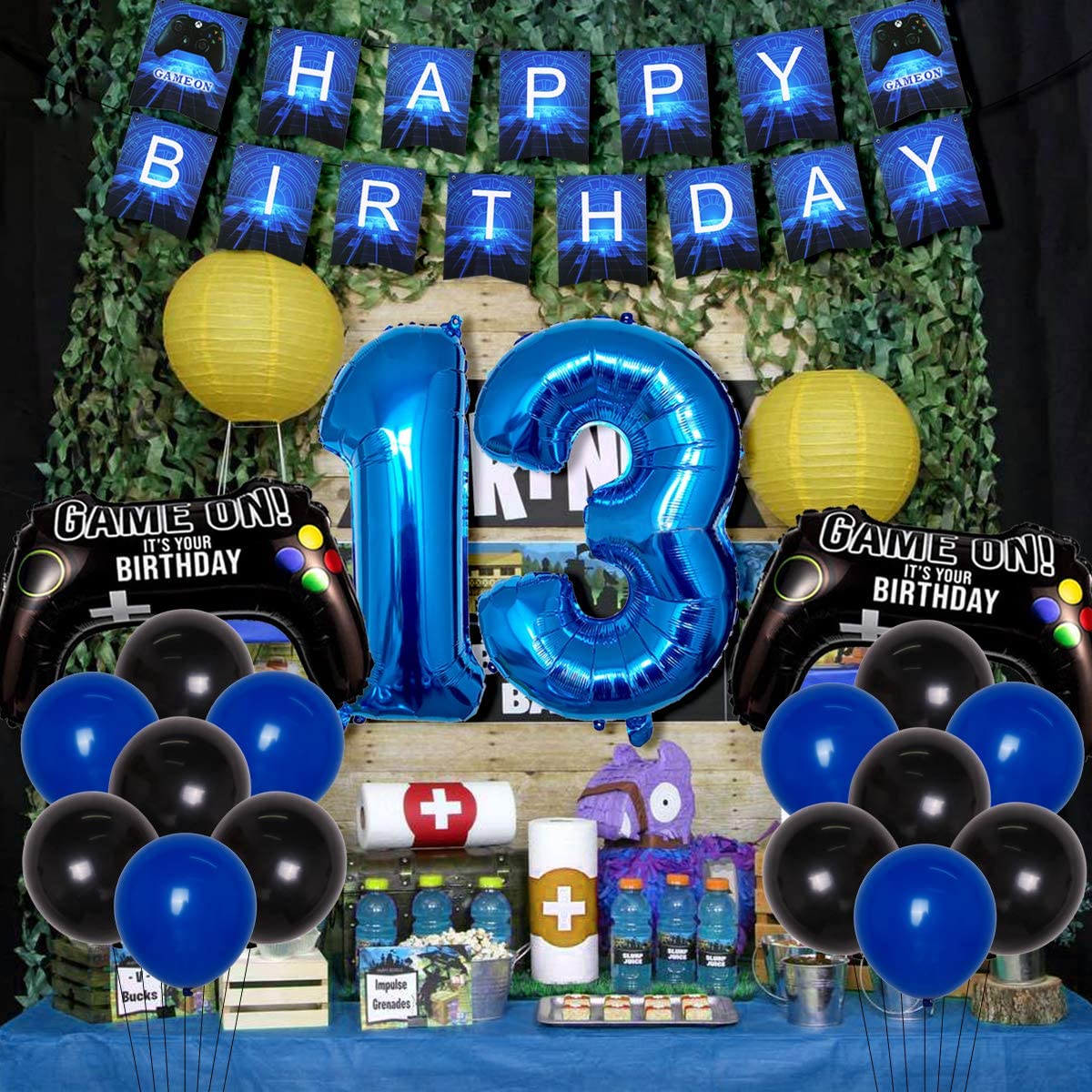 Blue Happy Birthday Decoration Kit - 49 Pieces! –