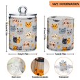 thumbnail image 5 of Yayeee 2 Pack Qtip Holder Bathroom Cotton Swab Canister with Lid Clear Dispenser Set, Cute Cartoon Cat, 5 of 6