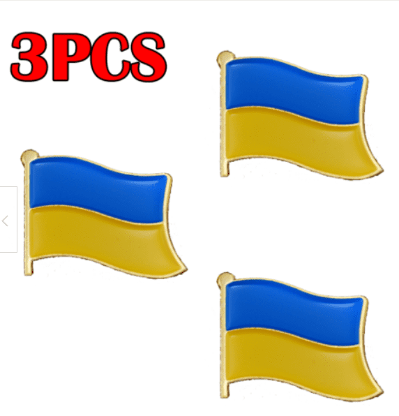 Premium Ukraine Flag Brooch, Replacement Chandelier Crystals Ukraine Flagpole