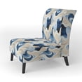 thumbnail image 3 of Designart "Blue Minimalism Coastal Wave" Upholstered Modern & Contemporary Accent Chair and Abstract Arm Chair - Multiple Color & Pattern, 3 of 7