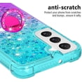 thumbnail image 2 of Clear Case for Samsung Galaxy S23 with Kickstand for Girls Women, Liquid Glitter Sparkle Bling Cute Case Gradient Quicksand Cover for Samsung Galaxy S23 JB Bluish Violet, 2 of 14