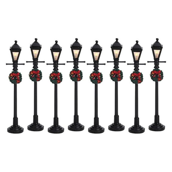 Gas Lantern Street Lamp, Set of 8, Battery Operated (4.5V) #64500