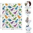 thumbnail image 4 of White Floral Dinosaurs Pattern Blanket,Comfortable Soft Flannel Throw Blanket,All Season,Warm Lightweight Blankets for Sofa Bed Couch Living Room Chair,30"x40", 4 of 4