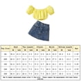 thumbnail image 2 of Falda Conjunto de falda vaquera superior para niñas y niños, conjunto de falda vaquera con botones, 2 uds., traje de ropa Cgtredaw Amarillo T 4-5 años Única para Niña, 2 of 8