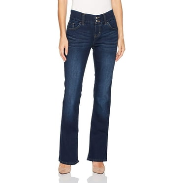 Womens Jeans Petite Stretch Waist Smoother Boot Cut 12P