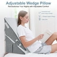 thumbnail image 6 of MOONORAH Wedge Pillow for Sleep Apnea, Adjustable Wedge Pillow Headboard, Bed Wedge Pillow for Acid Reflux and Back Pain Relief, Pillow Wedge for Sleeping with Neck Support Pillow, White & Grey, 6 of 9