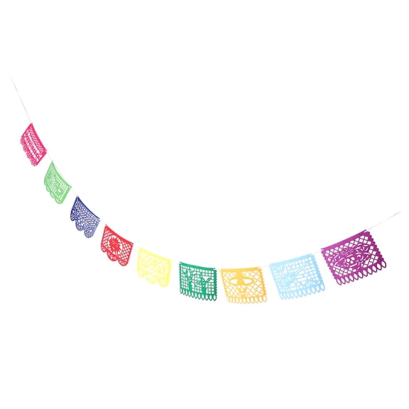 TABLZONE 1Set Felt Mexican Fiesta Party Banner Vibrant Multicolor Day of The Dead Decorations