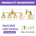 thumbnail image 2 of GCGAFUL Modern Gold Bathroom Vanity Light Fixtures, 26 in. 4-Light Bathroom Lights Fixtures Over Mirror with Amber Tulip Glass Shade, 2 of 9