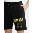 thumbnail image 4 of Nirvana Men’s & Big Men’s Smiley Graphic Fleece Shorts, Sizes XS-3XL, 4 of 5